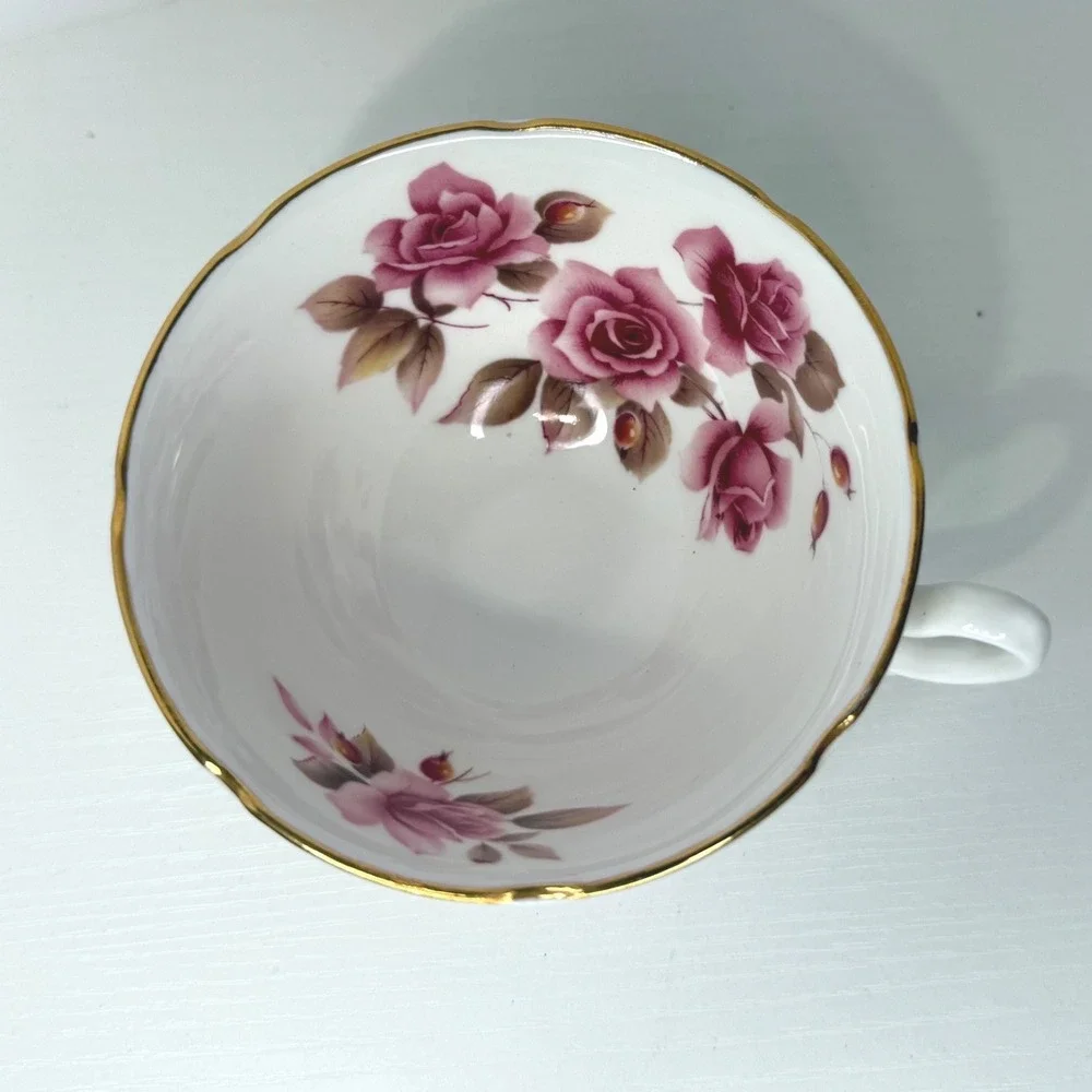 Royal Grafton Fine Bone China Teacup Rose Floral Gold Rim Made in England